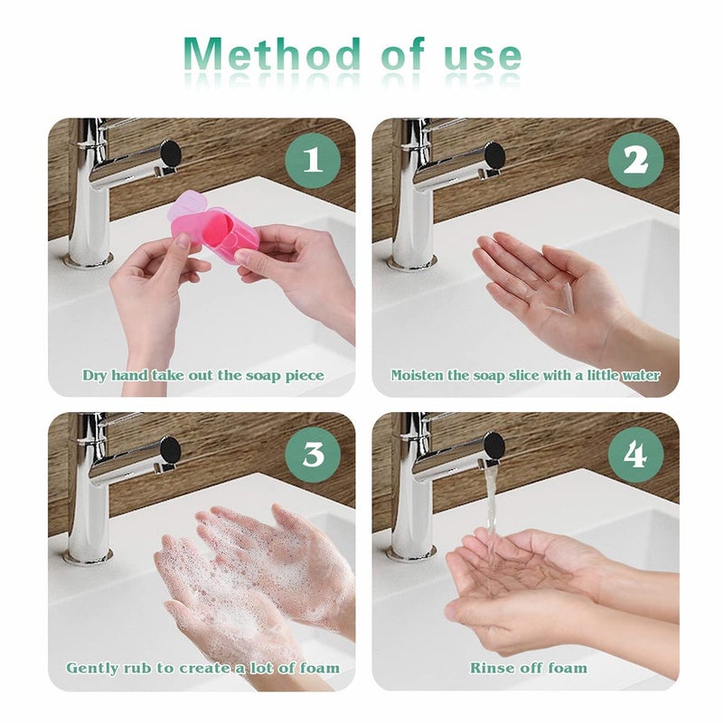 ADICTUM Disposable Travel Paper Soap Strips For HandwashTravelling Scented Mini Paper Soap Sheets Flakes Cleaning Foaming Hand Washing (Pack Of 2)(MULTI COLOR) - Image 4