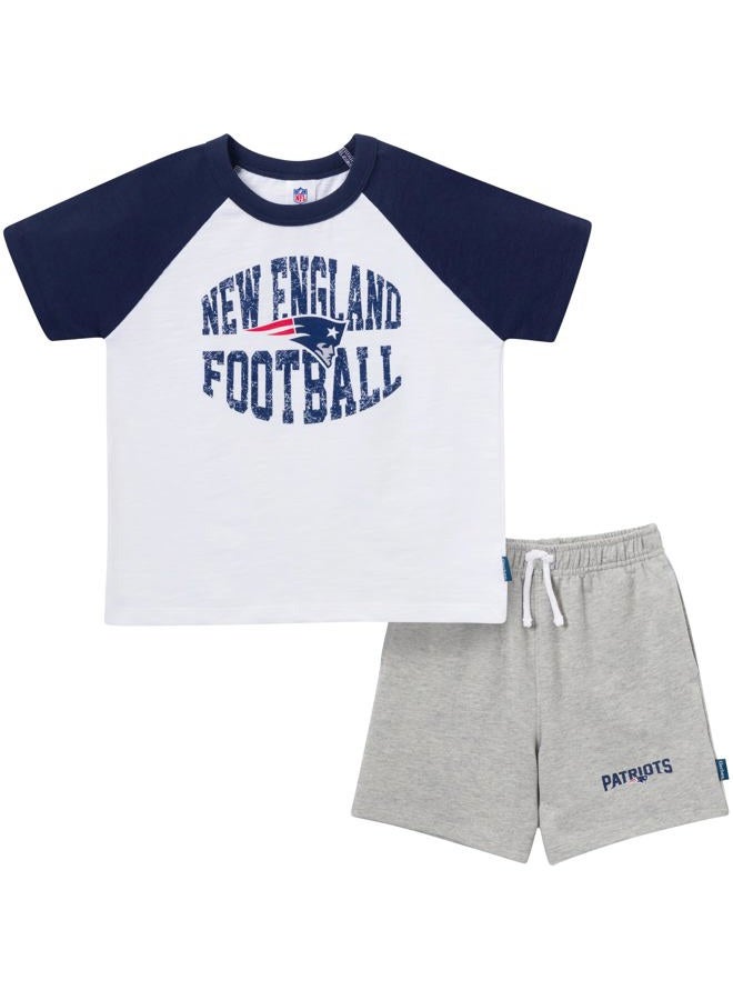Gerber Geber Unisex Baby NFLTeam T-Shirt and Shorts Set, Patriots, 18 Months - Image 1