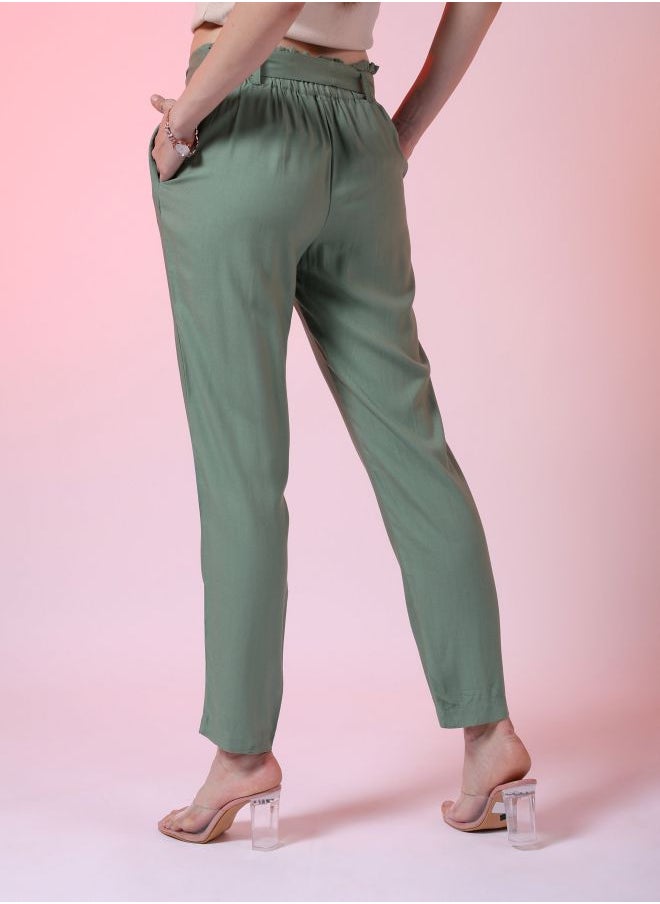 Freehand Women Tapered Solid High-Rise Pants  - Image 2
