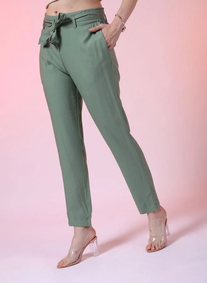 Freehand Women Tapered Solid High-Rise Pants