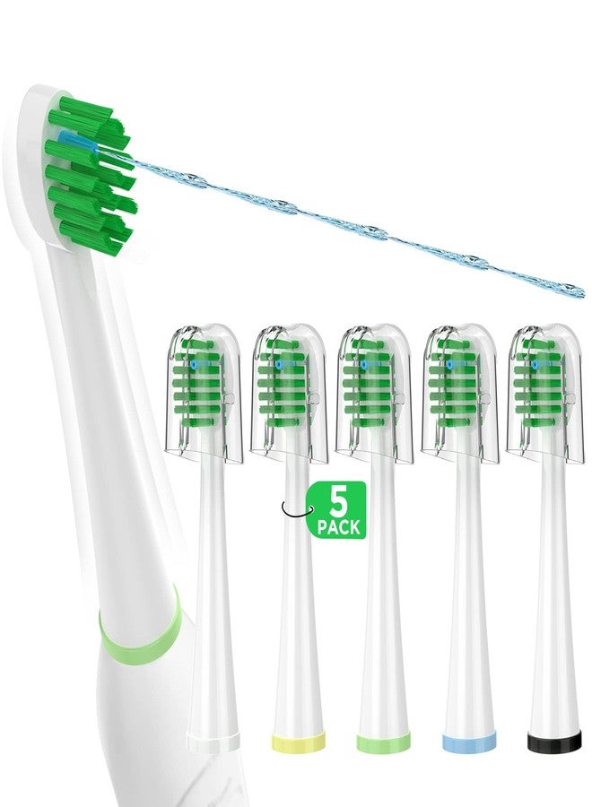 Fregum Replacement Toothbrush Heads for All Waterpik Sonic Fusion Models (SF-01, SF-02, SF-03, and SF-04 Series, Compact, with Covers, 5 Count, White - Image 1