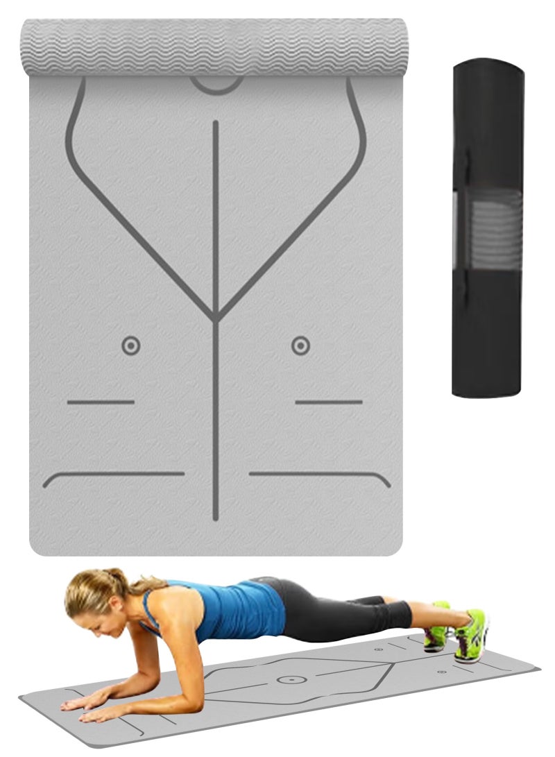 HomarKet Yoga Mat Non Slip, Pilates Fitness Mats, Eco Friendly, Anti-Tear 8mm Thick Yoga Mats for Women, Exercise Mats for Home Workout with Carrying Sling and Storage Bag - Image 1