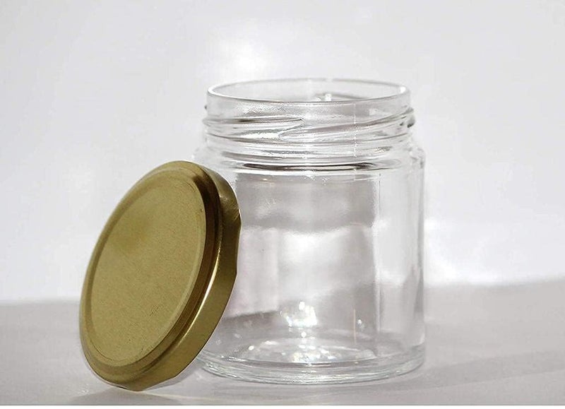 ARUZEN Glass Small Containers Set of 12 Masala and Spices Storage Jars for Kitchen, Refrigerator | Round Shape Glass Bottle for Kitchen Storage | Airtight Dry Fruits Container - 200 ml - Image 2