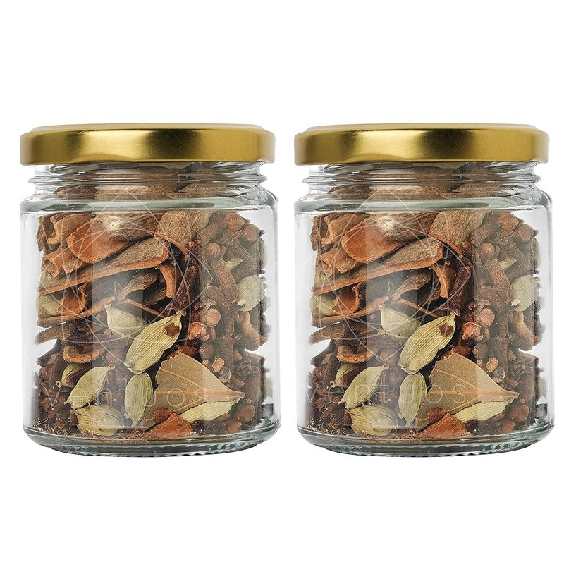 ARUZEN Glass Small Containers Set of 12 Masala and Spices Storage Jars for Kitchen, Refrigerator | Round Shape Glass Bottle for Kitchen Storage | Airtight Dry Fruits Container - 200 ml - Image 5