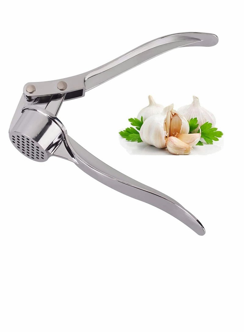 NIBEMINENT Stainless Steel Garlic Press, Press Crusher, Crush & Ginger with Ease, Zinc Alloy Small Kitchen Utensils Gadgets, Easy to Use and Clean, Non-Slip Handle for Restaurant Home - Image 1