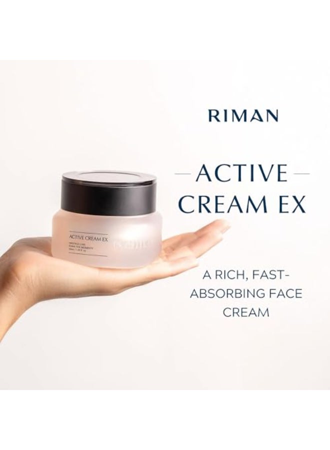 INCELLDERM Riman Active Cream EX Moisturizer with Korean Grown BYoungPool Leaf Fast Absorbing Non Greasy Hydrating Face Cream for Sensitive Skin Skin Care - Image 3