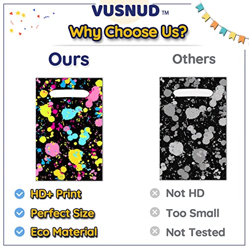 Vusnud 50Pcs Neon Let’s Glow in Dark Candy Goodie Treat Plastic Bags for Birthday Party Decorations - Image 3