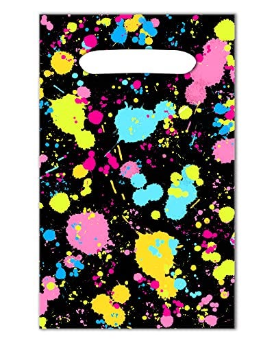 Vusnud 50Pcs Neon Let’s Glow in Dark Candy Goodie Treat Plastic Bags for Birthday Party Decorations - Image 5