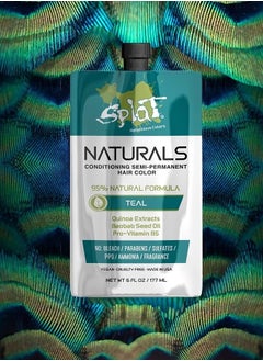 SPLAT Naturals, Semi-Permanent Teal Hair Dye : 100% Vegan, Cruelty-Free, No Bleach Required, Free of Ammonia, PPD, Parabens & Sulfates - 6 Oz  - Image 3