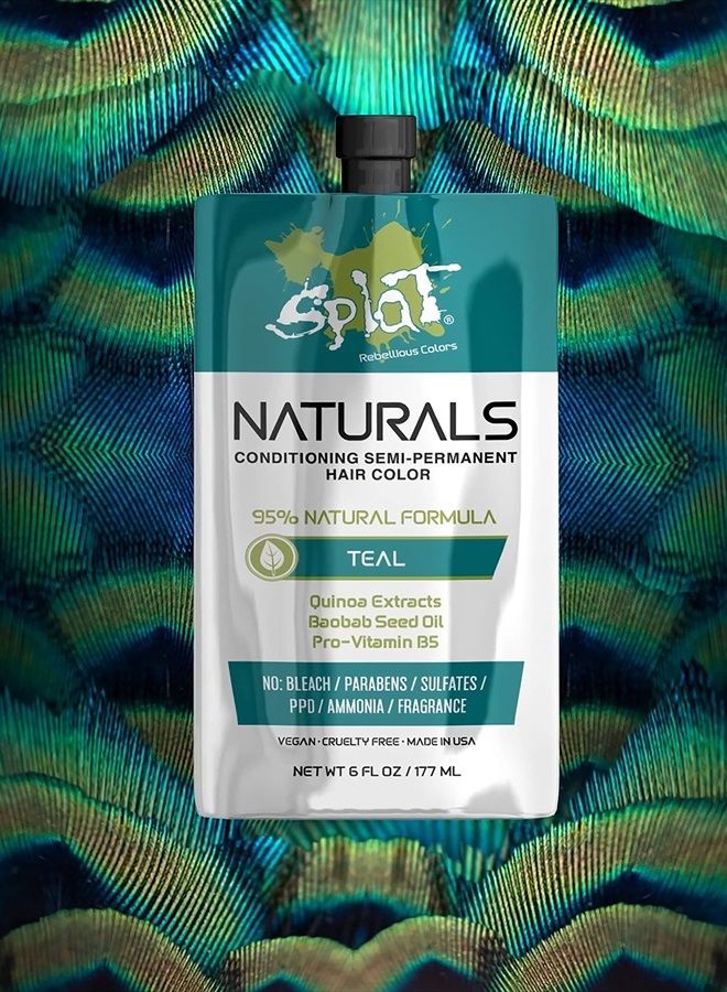 SPLAT Naturals, Semi-Permanent Teal Hair Dye : 100% Vegan, Cruelty-Free, No Bleach Required, Free of Ammonia, PPD, Parabens & Sulfates - 6 Oz - Image 3