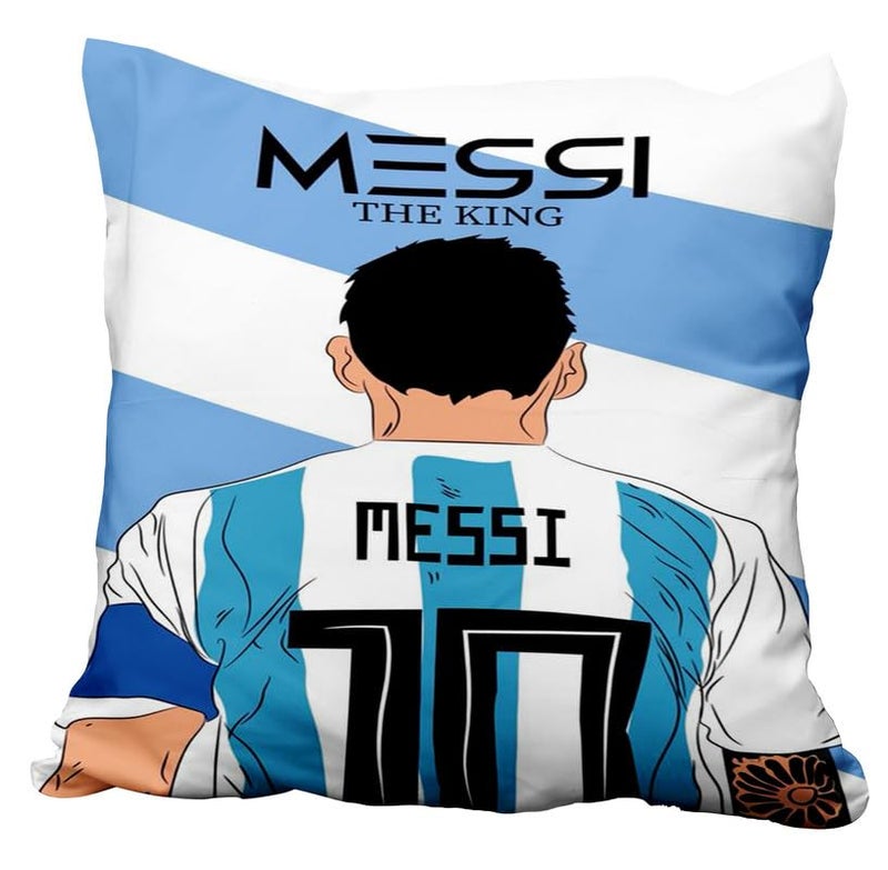 PrintWala Printwala Messi 12X12 Inch Decorative Pillow Iconic Soccer Print for Football Fans 