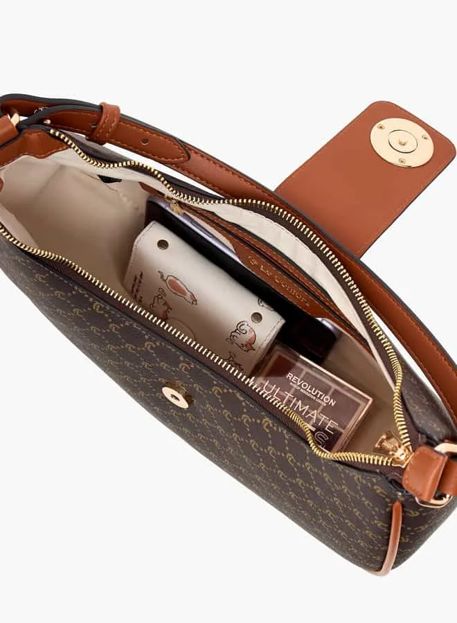 لو كونفورت Women Printed Hobo Bag with Zip Closure and Handle