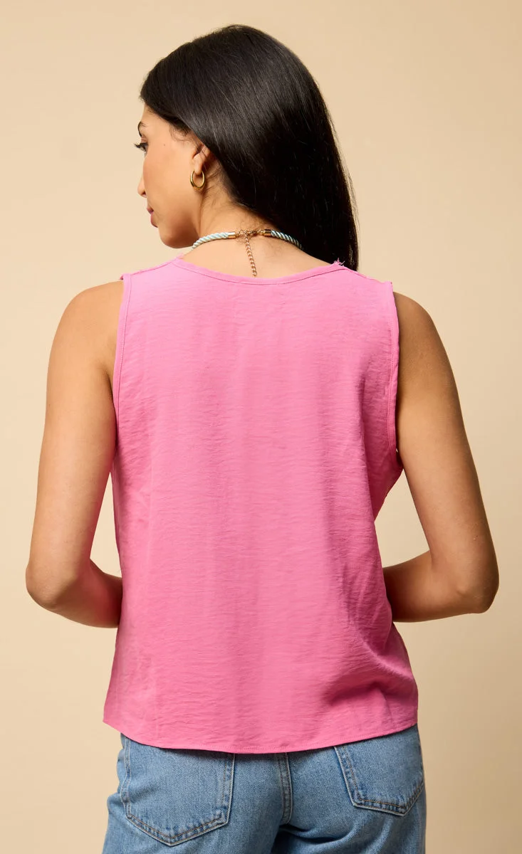 ليتل مسترس بلوزة ساتان وردية مزينة بالدانتيل