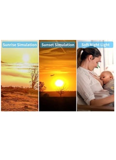 oakura Oakura Sunrise Alarm Clock Wake Up Light 7 Sounds, Dual Alarms, Snooze, FM Radio  - Image 3