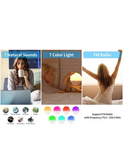 oakura Oakura Sunrise Alarm Clock Wake Up Light 7 Sounds, Dual Alarms, Snooze, FM Radio  - Image 4