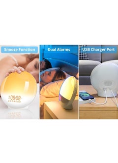 oakura Oakura Sunrise Alarm Clock Wake Up Light 7 Sounds, Dual Alarms, Snooze, FM Radio  - Image 5