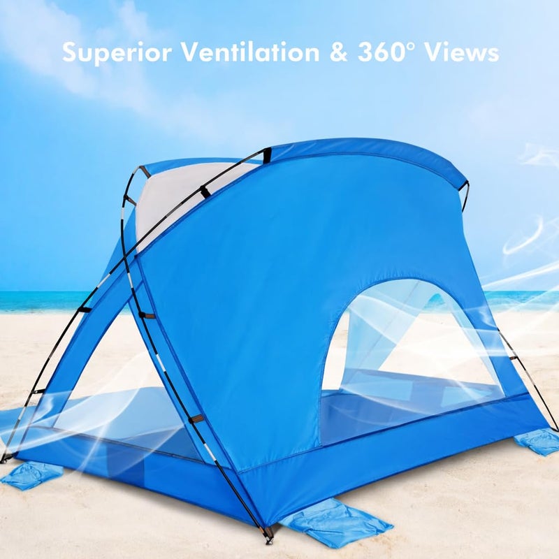 Etto Beach Tent, Portable Sun Shelter for 2/3/4/6-8 Person with UPF 50+ UV Protection, Easy Setup Waterproof Beach Shade Canopy Cabana for Family Outdoor and Picnics, Fishing with Carrying Bag - Image 5