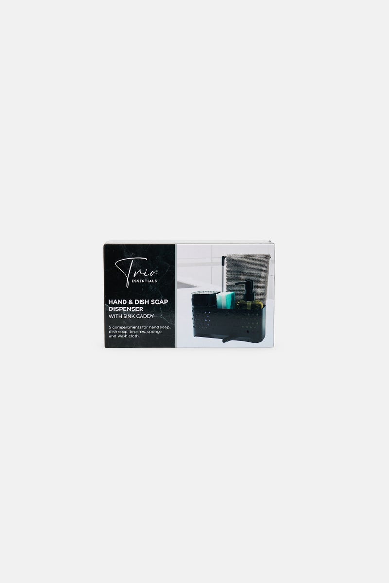 Trio Hand And Dish Soap Dispenser With Sink Caddy, Black - Image 1