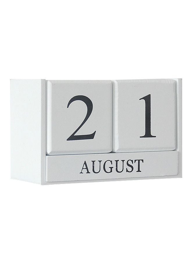 Generic Wooden Desktop Calendar White 