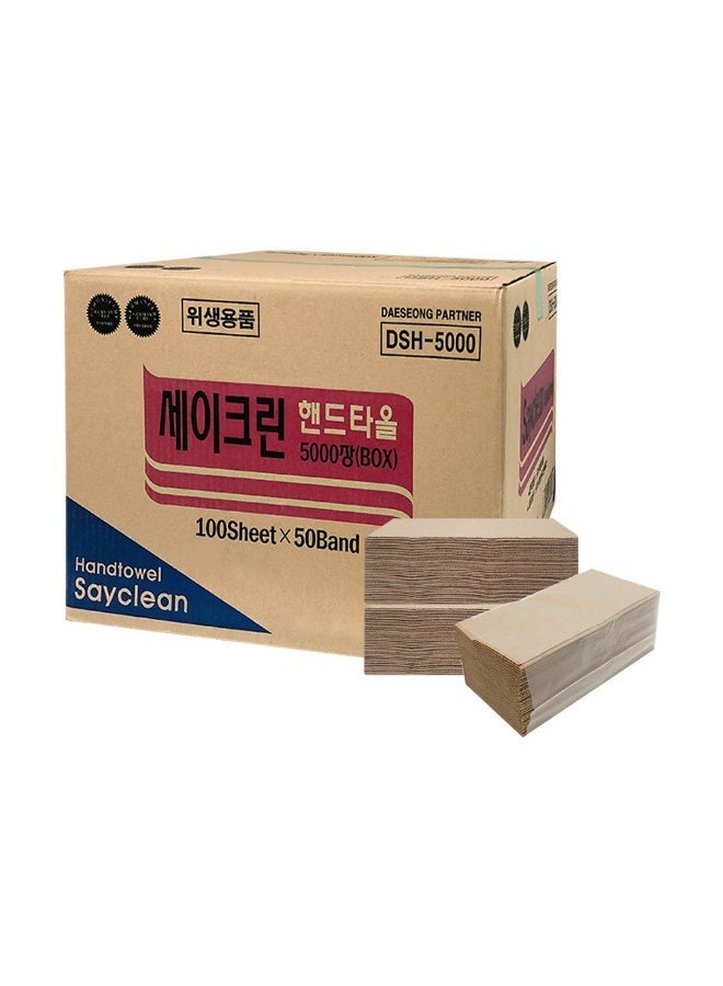 مناديل يد سيكلين بنية غير مبيضة - 5000 ورقة - Image 1