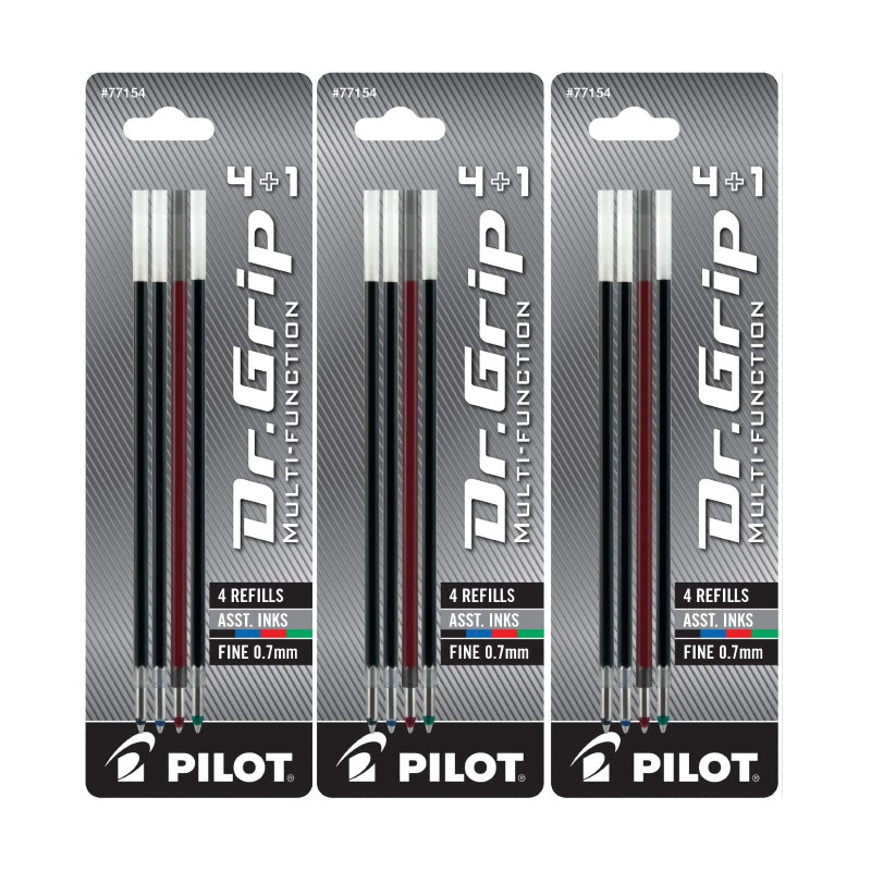 PILOT قلم بايلوت دكتور جريب 4+1 إعادة تعبئة متعددة الوظائف، نقطة رفيعة، حبر أسود/أحمر/أزرق/أخضر، عبوة 3 - Image 4