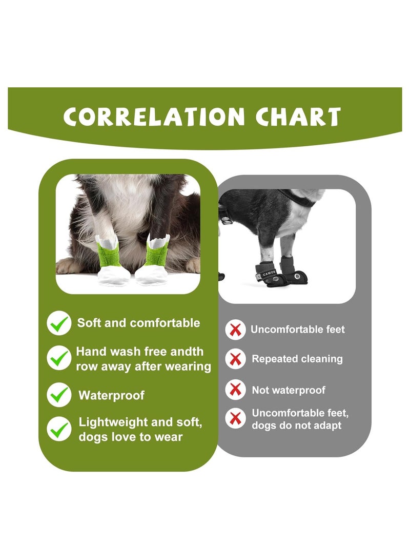 سيوسي 20 قطعة من أحذية الكلاب للاستعمال مرة واحدة، أحذية للكلاب مقاومة للماء للاستخدام مرة واحدة، حامي أقدام الكلاب المصابة، جوارب ذاتية اللصق للاستعمال مرة واحدة للكلاب، توقف عن لعق أقدام الكلاب الصغيرة في - Image 3