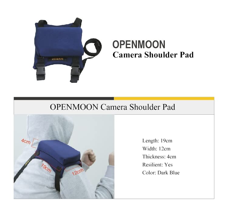 OPENMOON Camera Comfort Cushion,Universal Shoulder Pad with Ultra Thick Cushion for Support Camera.Shoulder Pain Relief Support pad.Adjustable and Soft Fabric Design (Black) - Image 2