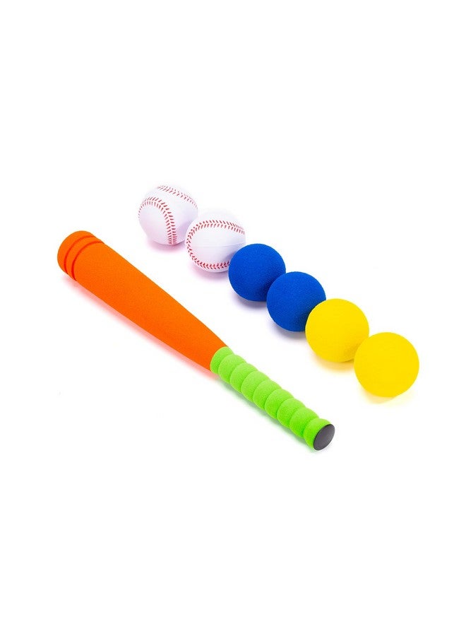 CeleMoon 16.5 Inch [Mini Size] Soft Kids Foam Baseball Bat Toy Set with 6 Balls, for Toddler Age 3 Years Old Indoor Outdoor Sport T Ball Bat Playing Game, Orange - Image 2