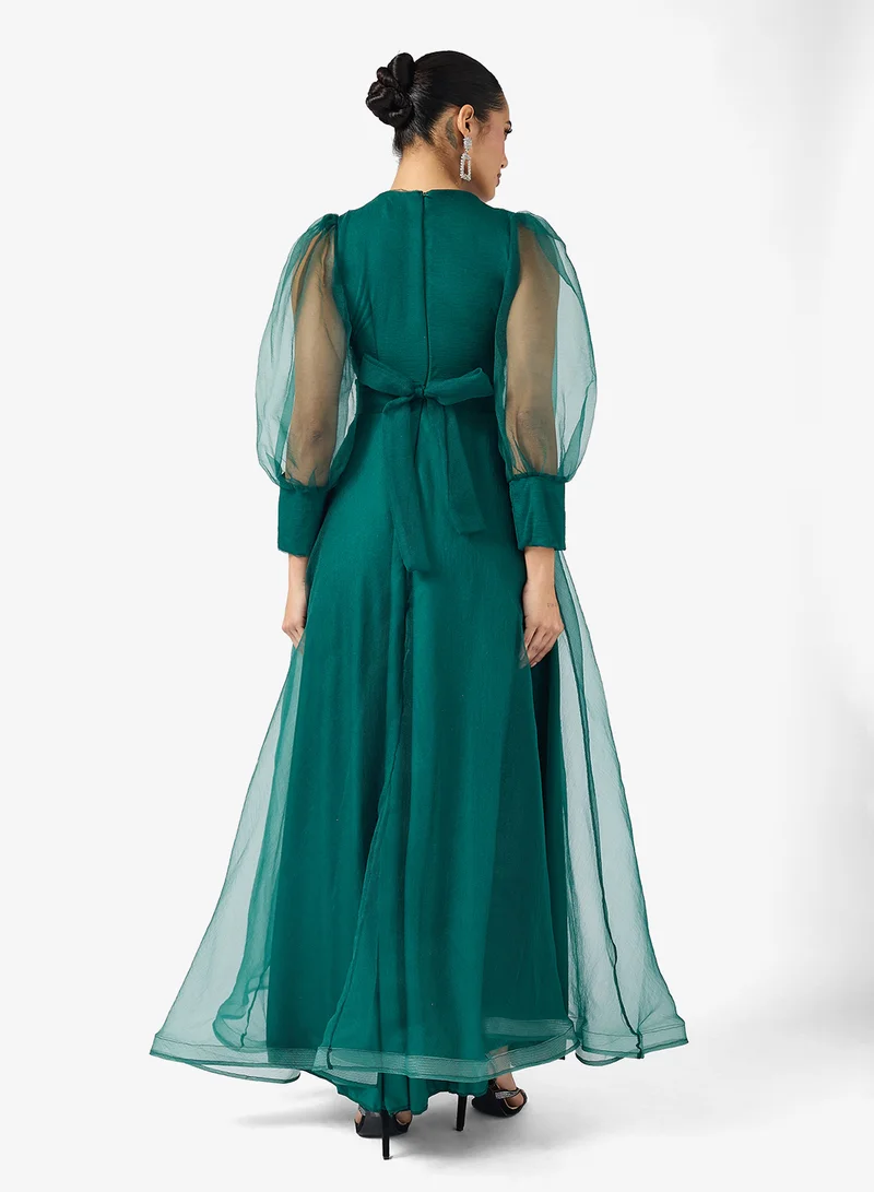 خزانة A-line Puff Sleeved Dress