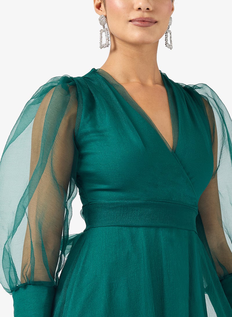 Khizana A-line Puff Sleeved Dress - Image 3