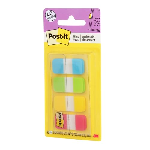 Post It Post-it Tabs, .625 in Solid, Aqua, Lime, Yellow, Red, 10/Color, 40/Dispenser (676-ALYR) - Image 3