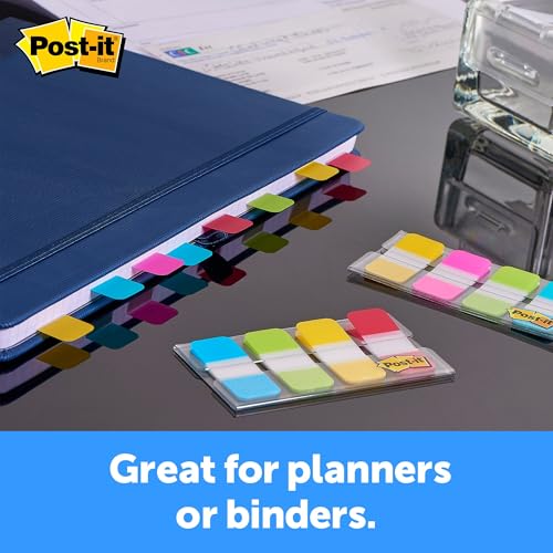 Post It Post-it Tabs, .625 in Solid, Aqua, Lime, Yellow, Red, 10/Color, 40/Dispenser (676-ALYR) - Image 5