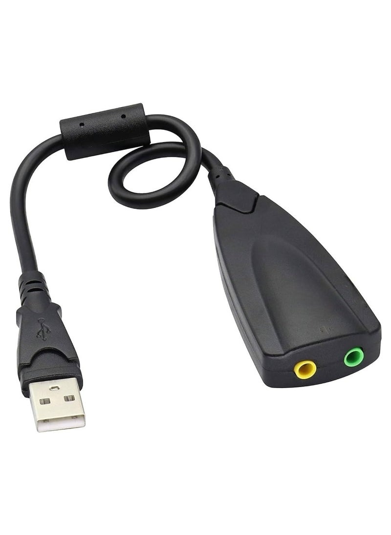 ماركة غير محددة محول صوت USB - بطاقة صوت استريو خارجية مع سماعة رأس 3.5 مم ومقبس الميكروفون لإخراج الصوت الواضح  - Image 1