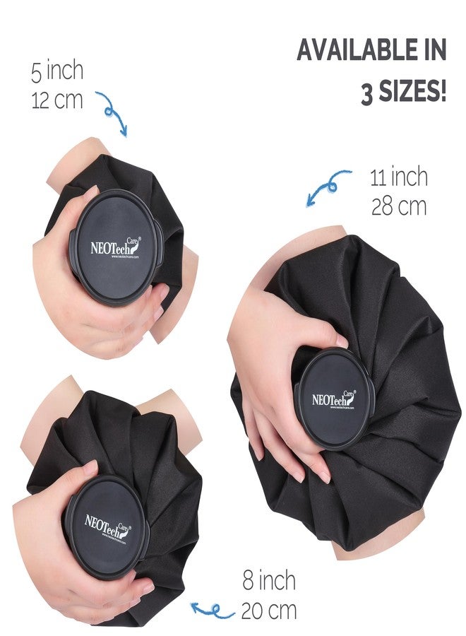 NeoTech Care Ice Bag, Screw Top Fillable, Reusable (Black, 8 inch) - Image 4