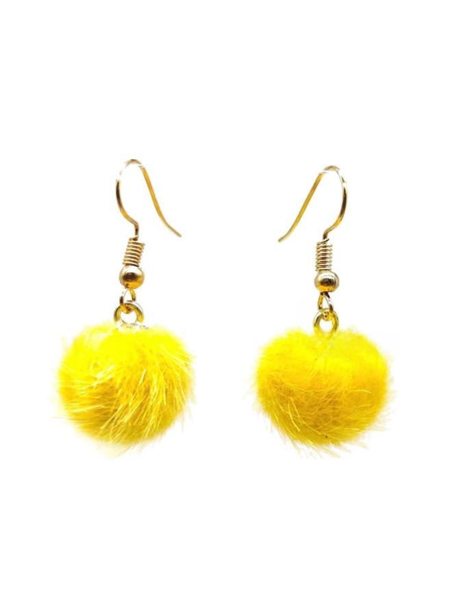 Y2k Cute Girl Winter Plush Ball Earrings Temperament Ear Hook Short Ball Net Red Earrings