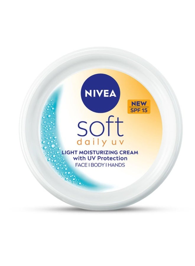NIVEA Soft Daily UV Light Moisturising Cream with SPF-15, 200ml - Image 1