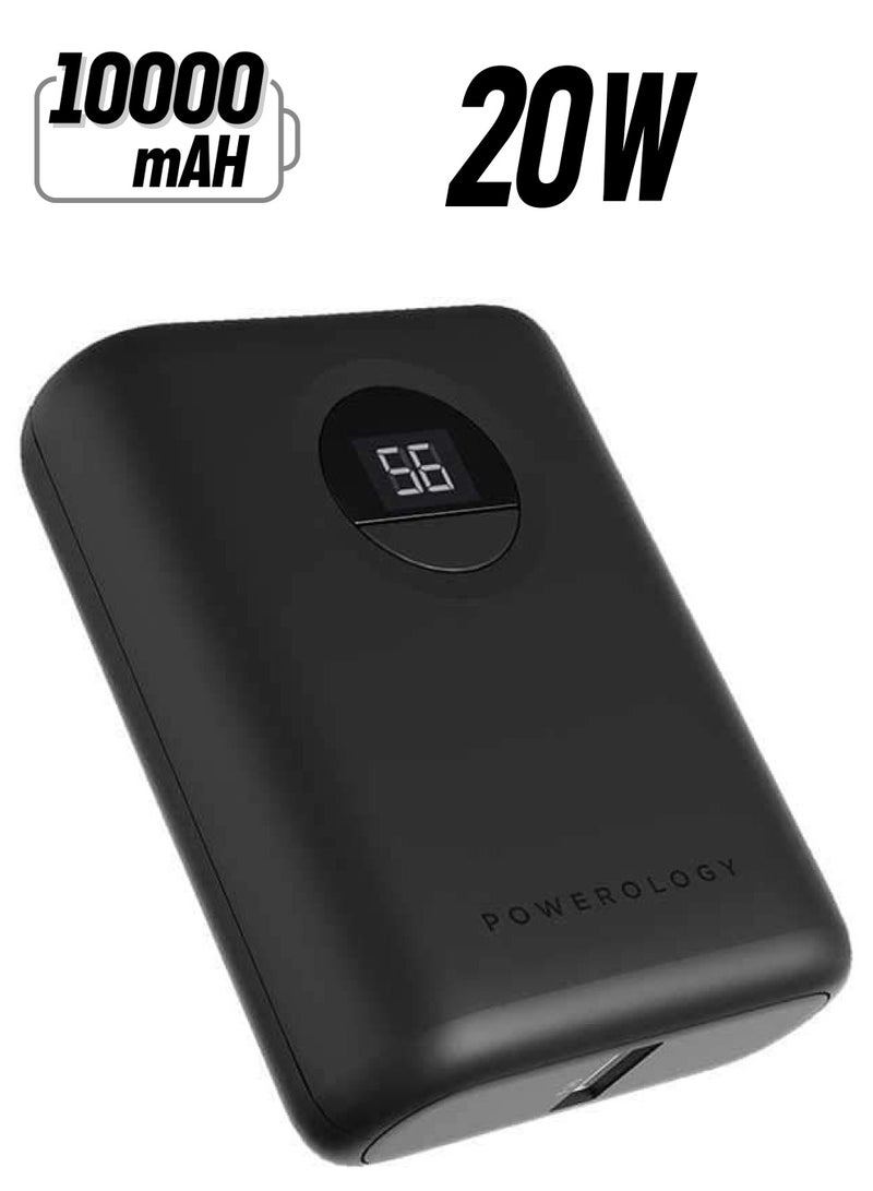 باورولوجي باور بانك صغير الحجم للغاية 10000 مللي أمبير بي دي 20واط - أسود - Image 1