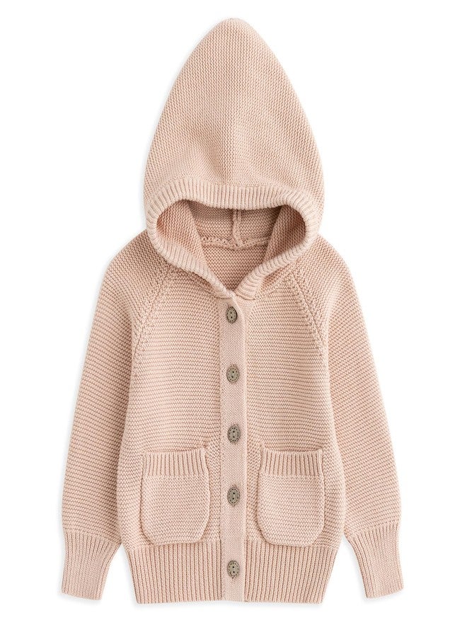 Curipeer Baby Girls Knitted Cardigan Infant Thin Hollow Heart Outwear Sweaters for Spring and Summer 2-3T A-Pink - Image 1