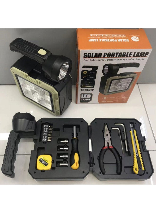 Loquat Multi-functional Outdoor Flashlight With Maintenance Tools, Vehicle-mounted Work Light, Multi-scene Emergency Searchlight-Color:7739 With Tool Led - Image 1