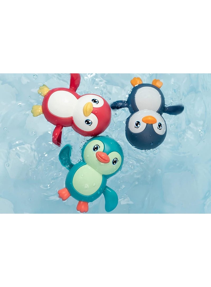 ألعاب الحمام للأطفال الصغار ، ألعاب حوض الاستحمام للأطفال الصغار لـ 1 2 3 4 سنوات من العمر هدايا الفتيات ، ألعاب حمام الطفل حمام سباحة المياه ، لطيف عائم السباحة البطريق للأطفال الصغار ((3pcs) - Image 3