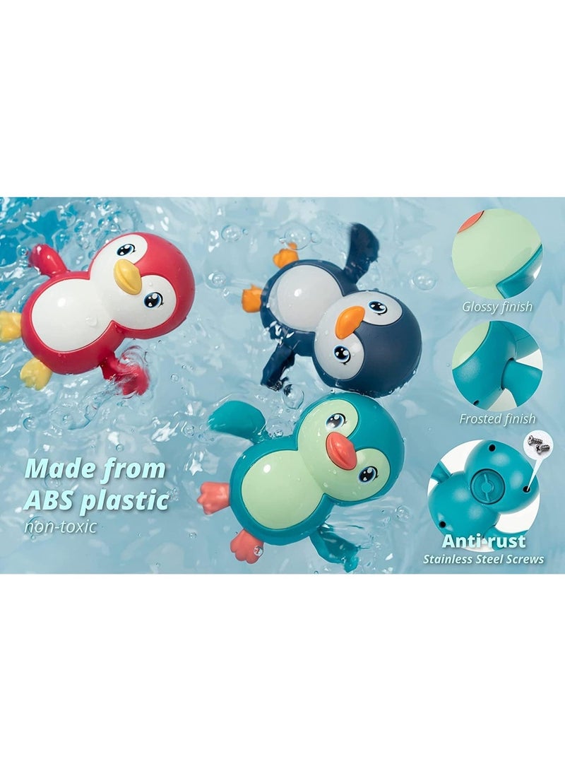 ألعاب الحمام للأطفال الصغار ، ألعاب حوض الاستحمام للأطفال الصغار لـ 1 2 3 4 سنوات من العمر هدايا الفتيات ، ألعاب حمام الطفل حمام سباحة المياه ، لطيف عائم السباحة البطريق للأطفال الصغار ((3pcs) - Image 5