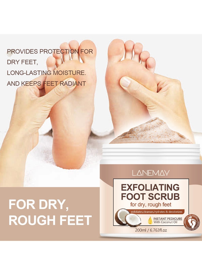 LANEMAY Coconut Foot Scrub – Exfoliating Moisturizing Dead Skin Softening Foot Care, Perfect for Cracked and Rough Feet - Image 2