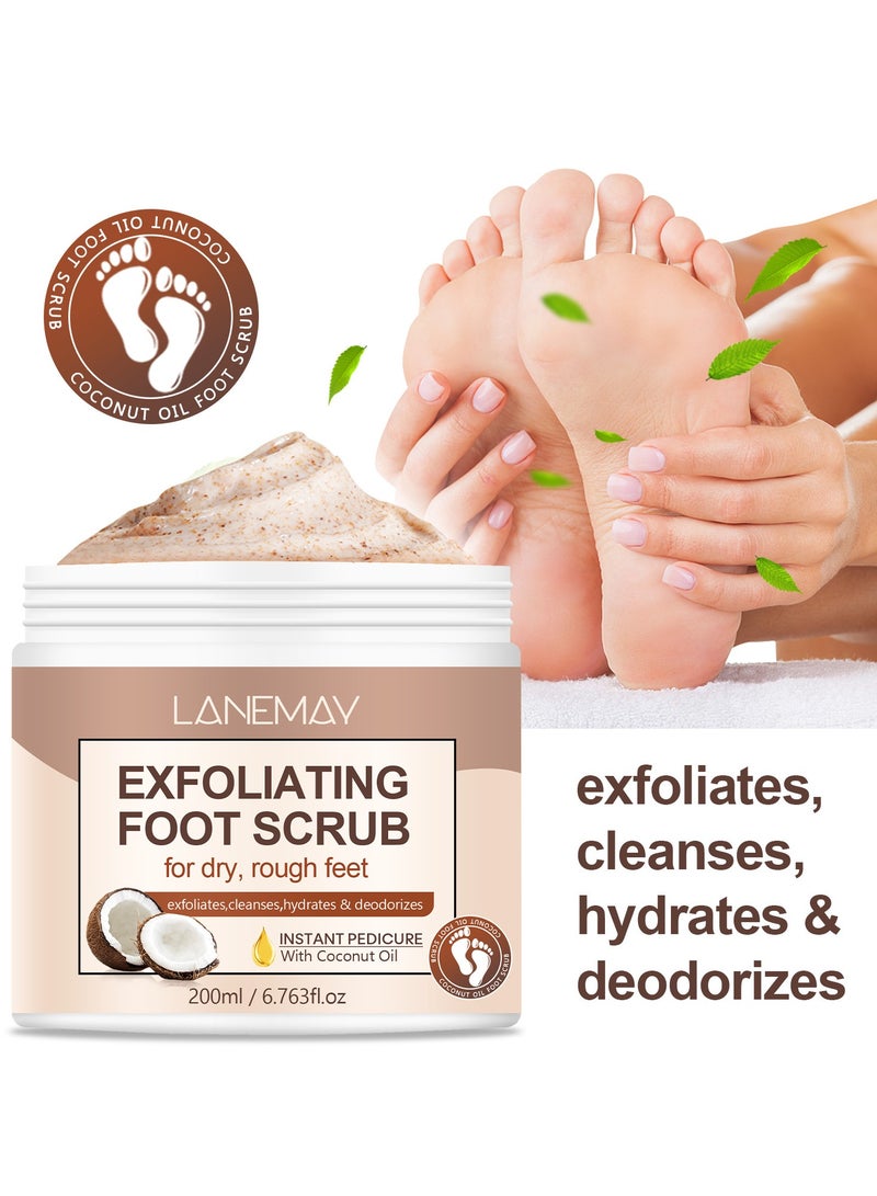 LANEMAY Coconut Foot Scrub – Exfoliating Moisturizing Dead Skin Softening Foot Care, Perfect for Cracked and Rough Feet - Image 3