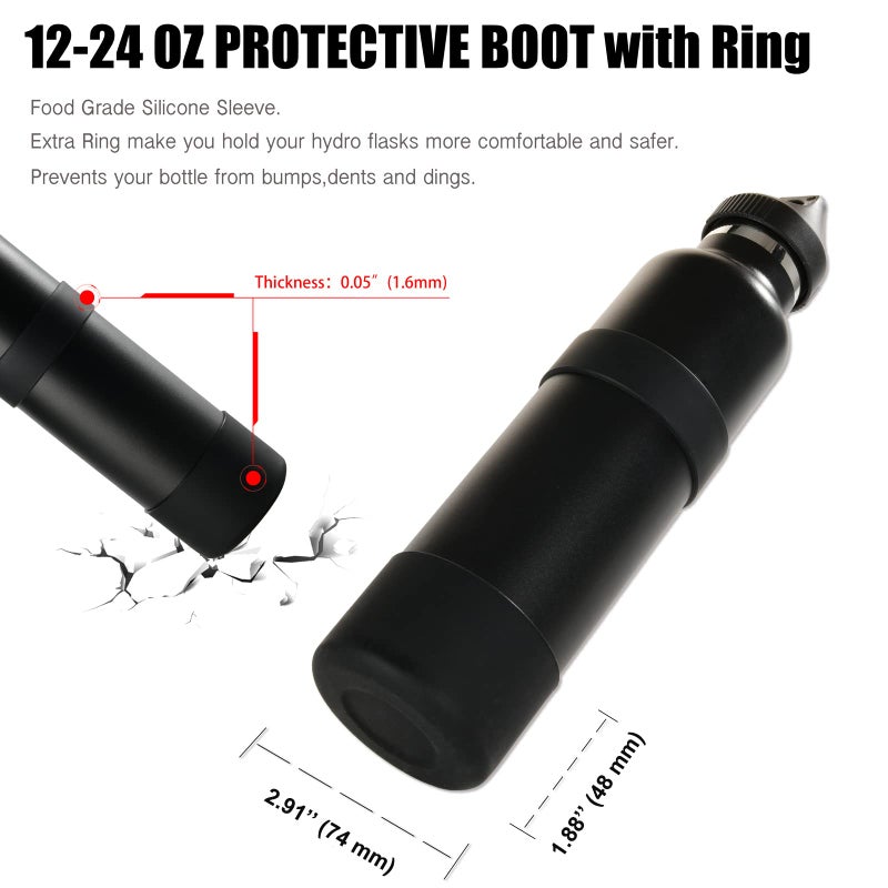 Greant Double Protective Water Bottle Boot Compatible with Hydro Flask, Silicone Flex Boot Compatible with Hydroflask Boot, Universal Anti-Slip Bottle Sleeve, 3 Sizes to Choose - Image 4