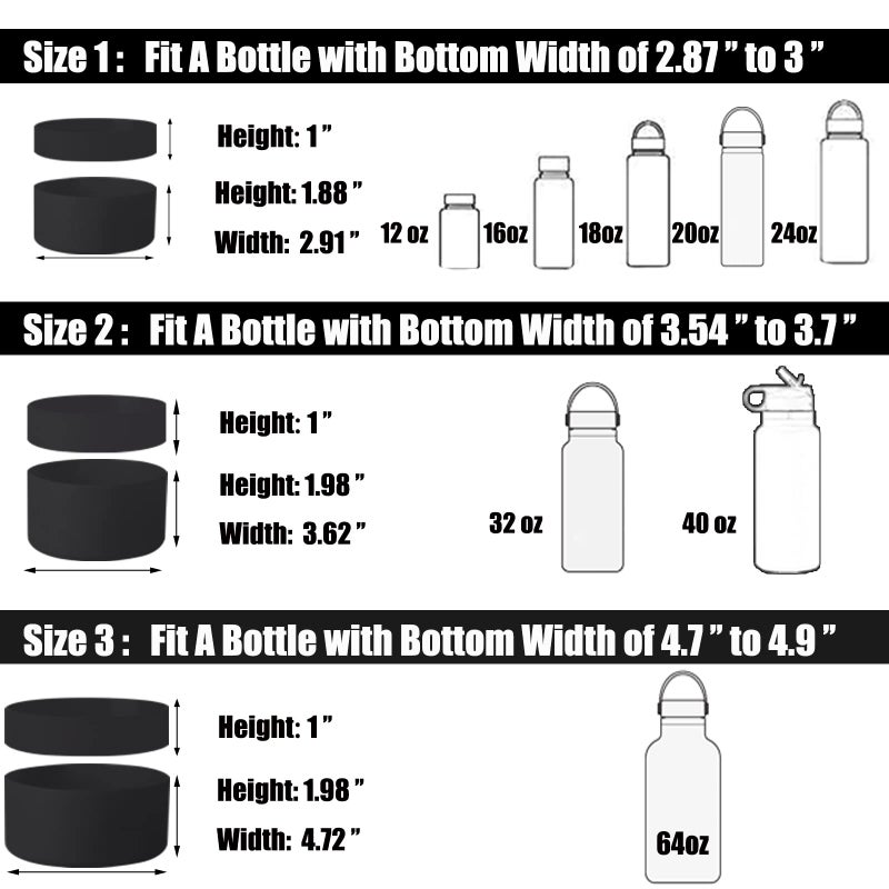 Greant Double Protective Water Bottle Boot Compatible with Hydro Flask, Silicone Flex Boot Compatible with Hydroflask Boot, Universal Anti-Slip Bottle Sleeve, 3 Sizes to Choose - Image 3