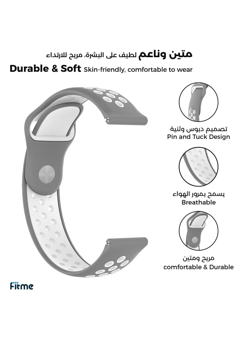 FITME Sport Silicone Replacement Band For Garmin Forerunner 965 / Forerunner 955 / Forerunner 945 / Forerunner 935 / Forerunner 745 / Forerunner 255 / Epix 2 / Approach S70 / S62 / S60 - (22mm) - Image 2