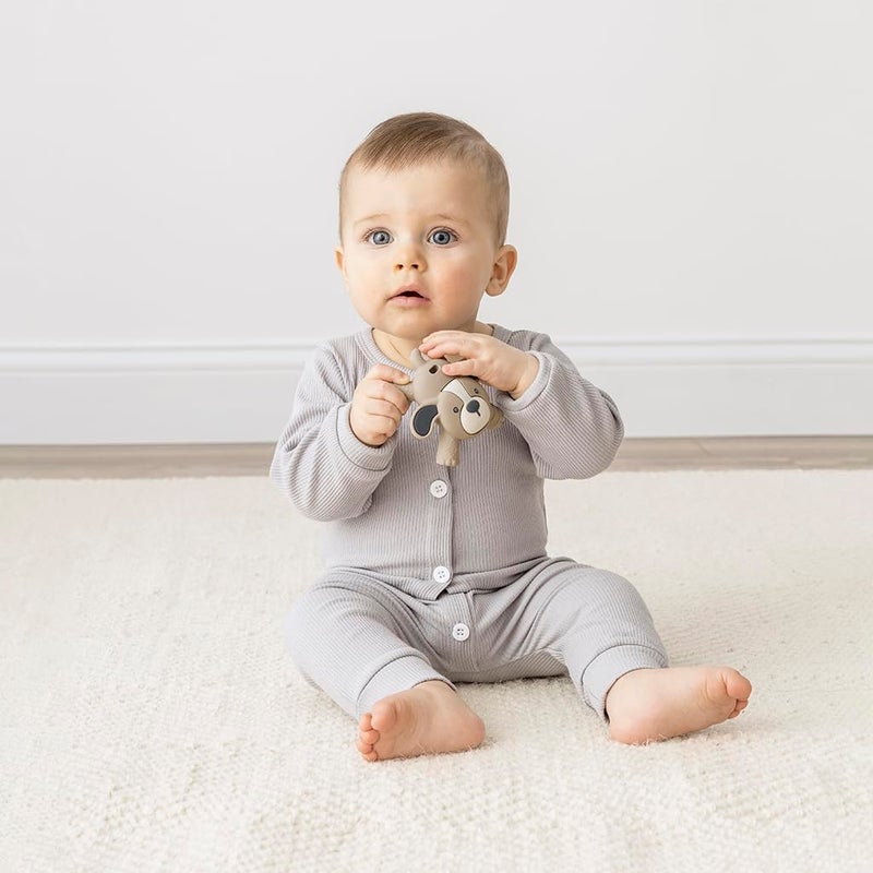 Itzy Ritzy - Ritzy Teether for Molars - Massages Sore Gums & Reaches Back Molars - Silicone Baby Teething Toy with Multiple Textures & Flexible Design - Teething Relief for 3 Months & Up (Puppy) - Image 2