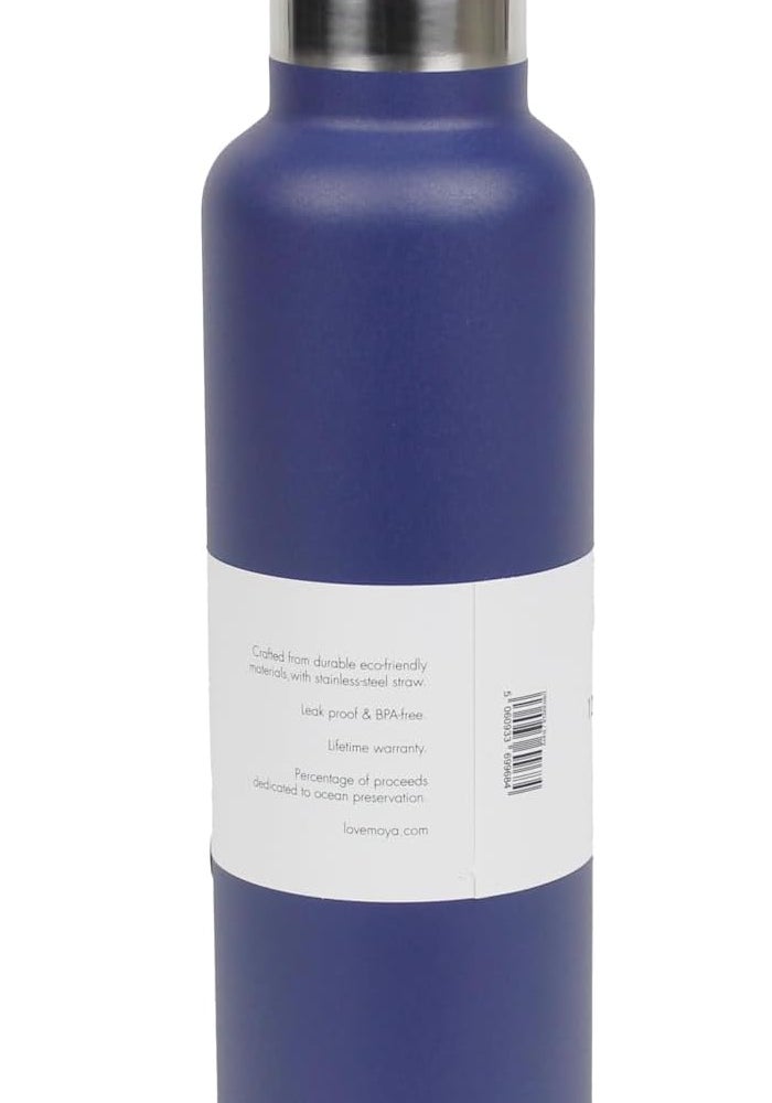 Moya 'Black Sea' 700ml Insulated Sustainable Water Bottle Navy Spout Lid - Image 2