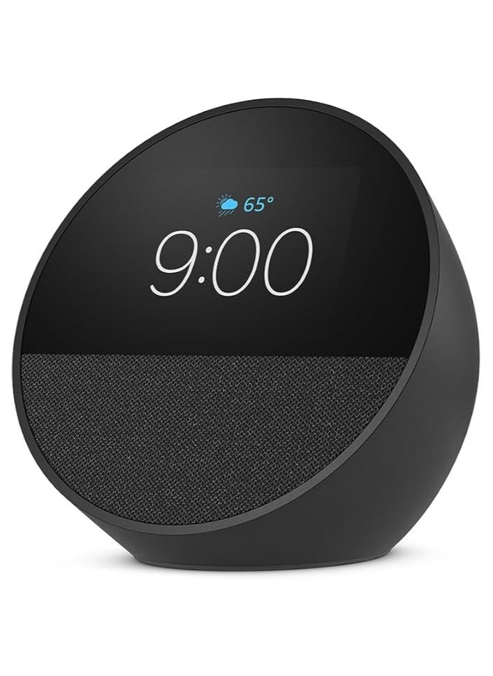 ريبنيو - Echo Spot جهاز ذكي مع سونيدو النابض بالحياة وأليكسا مزود بشاشة جميلة (اسود) اصدار حديث2024 - Image 1