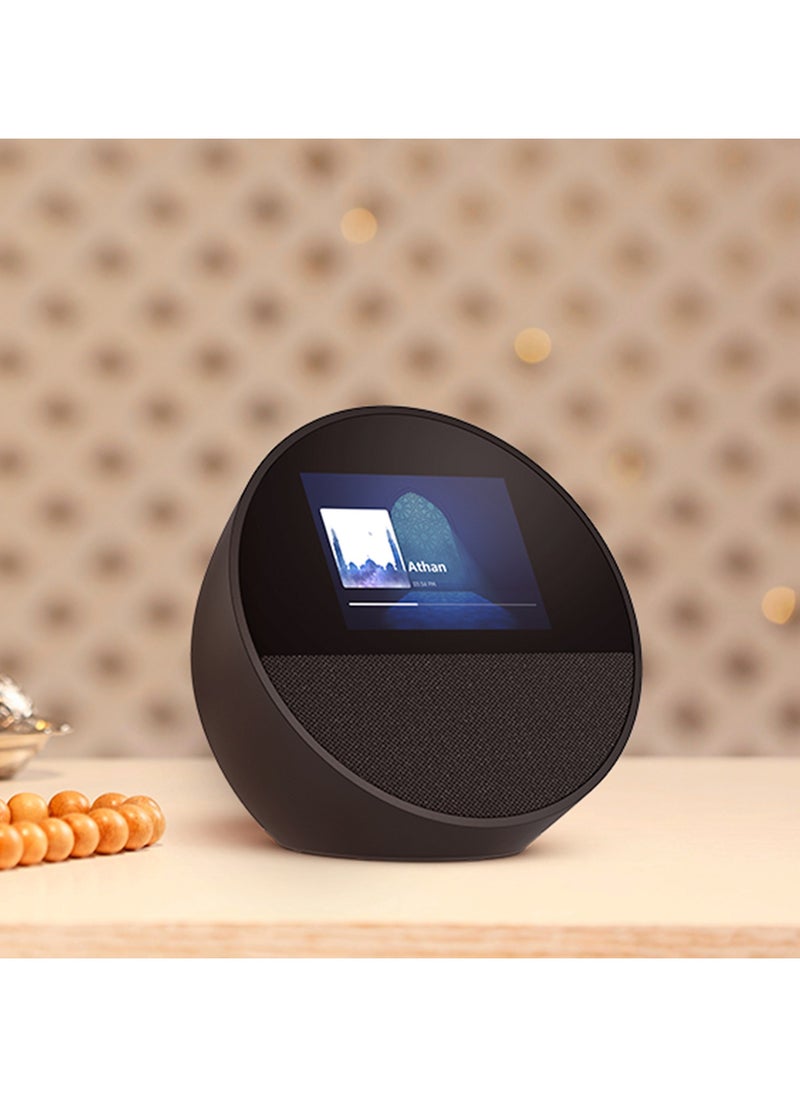 ريبنيو - Echo Spot جهاز ذكي مع سونيدو النابض بالحياة وأليكسا مزود بشاشة جميلة (اسود) اصدار حديث2024 - Image 1